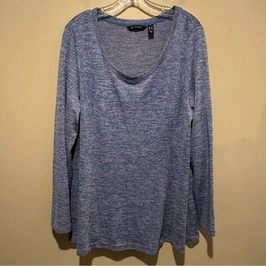 H By Halston Tunic Sweater Women's Large Blue Long Sleeve Soft Outdoors